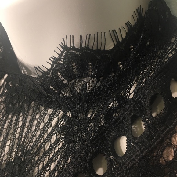 Black and Tan Lace Fringe Dress Charlotte Russe - Picture 6 of 8